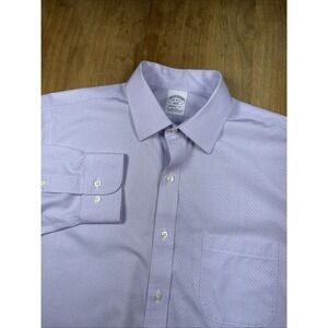 Brooks Brothers Regent Long Sleeve Dress Shirt 16 34/35 Lavender Purple Dotted